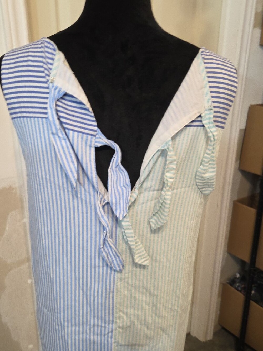 Vineyard Vines 146 Kentuky Derby Sleeveless Striped Midi Dress Cotton Colorblock - Picture 7 of 13